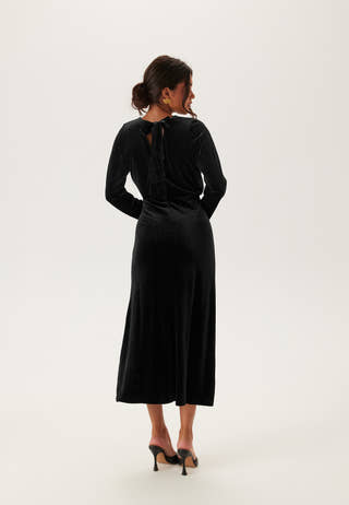 Bow Velvet Midi Dress