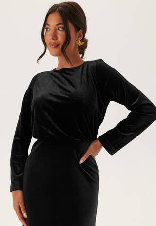 Bow Velvet Midi Dress