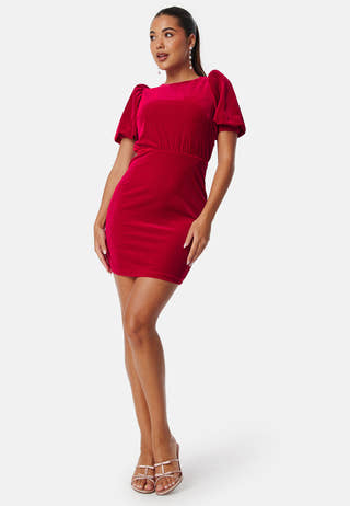 Bow Velvet Short Dress