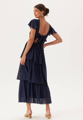 Butterfly Sleeve Flounce Dress