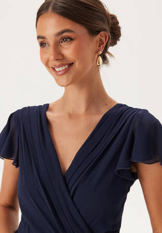 Butterfly Sleeve Flounce Dress