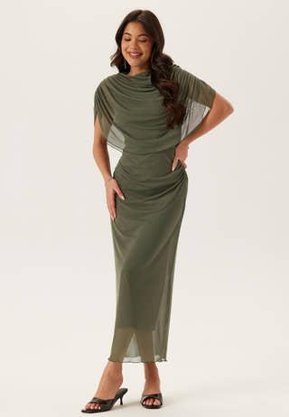 Cape Mesh Ankle Dress