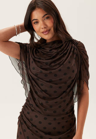 Cape Mesh Ankle Dress