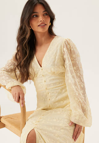 Embroidered Midi Dress