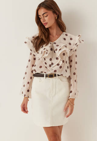 Flounce Sheer Blouse