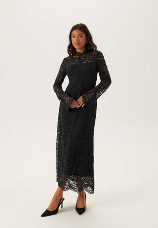 High Neck Cotton Lace Dress
