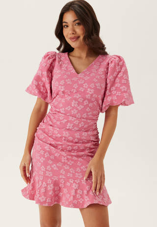 Jacquard Flounce Short Dress