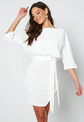 Knot Slit Short Dress
