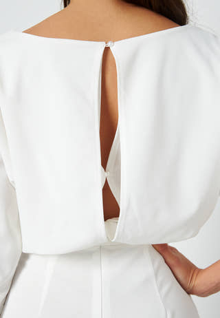 Knot Slit Short Dress