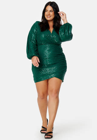 Sequin Wrap Dress