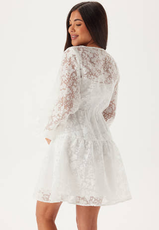 Overlap Balloon Sleeve Dress