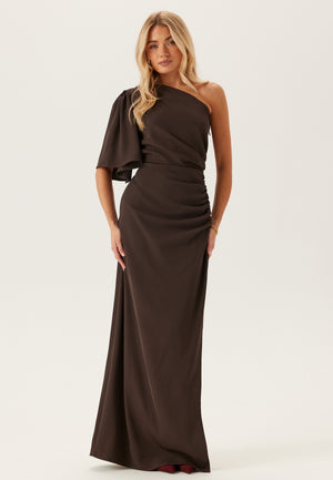 Ruched One Shoulder Gown