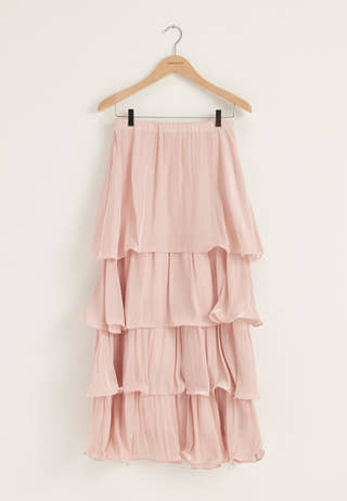 Shimmer Flounce Maxi Skirt