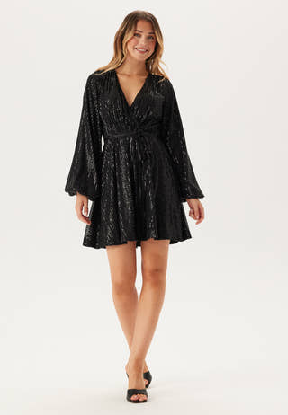 Sequin Balloon Sleeve Dress