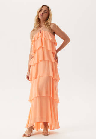 Tie Back Flounce Maxi Dress
