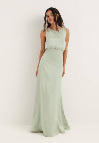 Tie Back Shawl Satin Dress