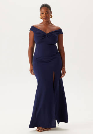 Twist Off Shoulder Gown