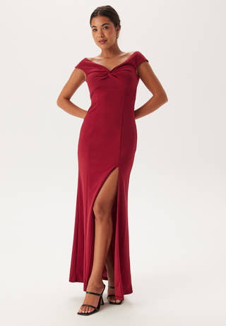 Twist Off Shoulder Gown