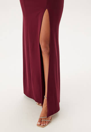 Twist Off Shoulder Gown