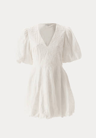 V-neck Bubble Hem Short Dress