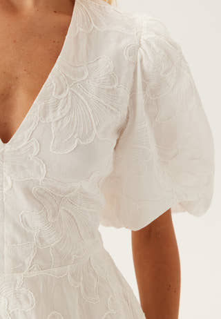 V-neck Bubble Hem Short Dress