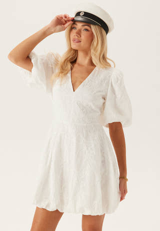 V-neck Bubble Hem Short Dress