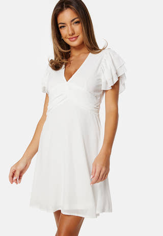Flounce Sleeve Chiffon Dress