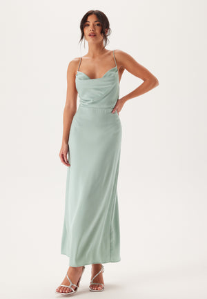 Waterfall Satin Ankle dress