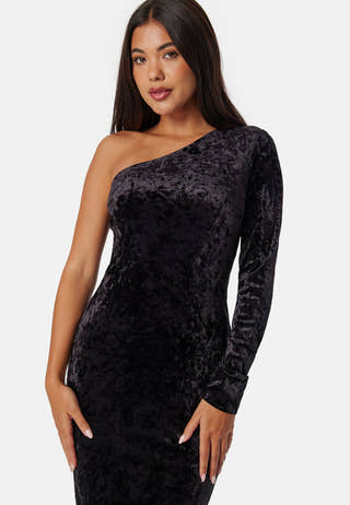 One Shoulder Velvet Dress