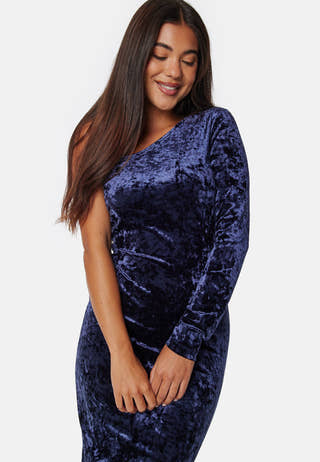One Shoulder Velvet Dress