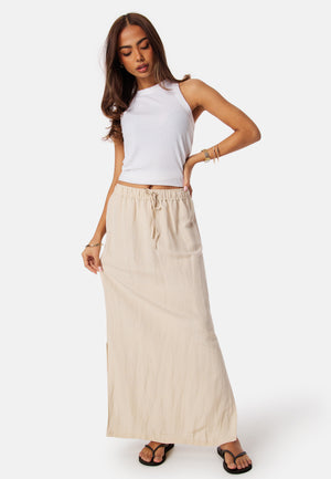 Linen Blend Maxi Skirt