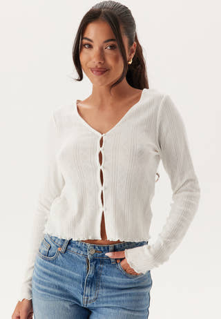 Pointelle Cardigan Top