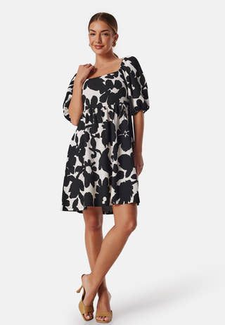 Puff Sleeve Short Dress