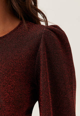 Puff Sleeve Sparkling Dress