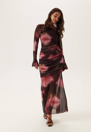 Ruched Mesh Dress