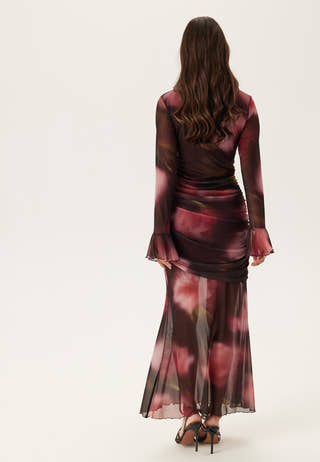 Ruched Mesh Dress
