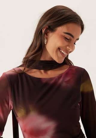 Ruched Mesh Dress