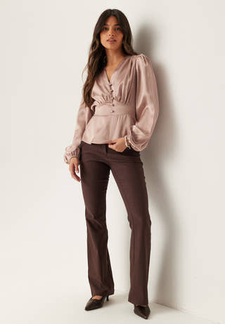 Satin V-neck Blouse