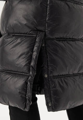 Semi Shiny Long Padded Jacket