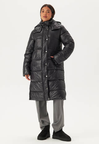 Semi Shiny Long Padded Jacket