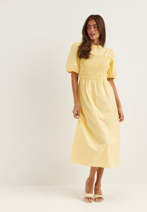 Smock Short Sleeve Cotton Dress