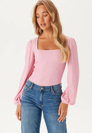 Square Neck Balloon Sleeve Top