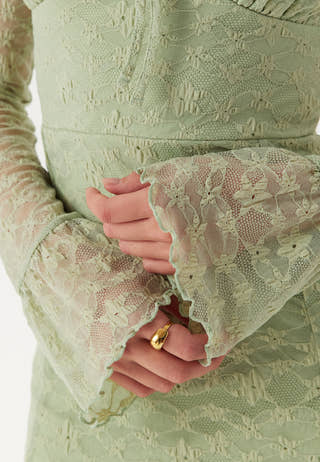Square Neck Lace Dress