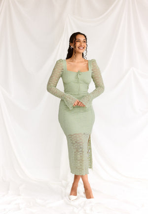 Square Neck Lace Dress