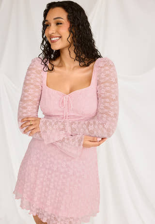 Square Neck Lace Dress
