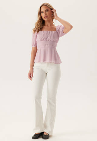 Square Neck S/S Georgette Blouse