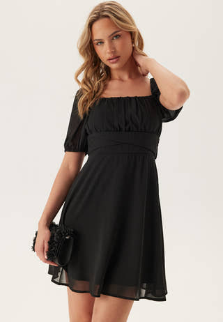 Square Neck S/S Georgette Dress