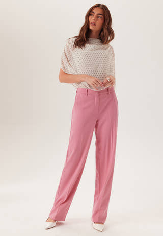 Straight High Waist Suit Trousers
