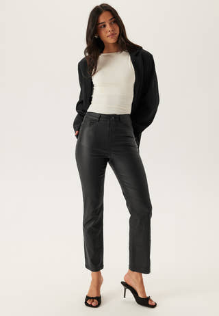 Straight Leg Coated Jeans