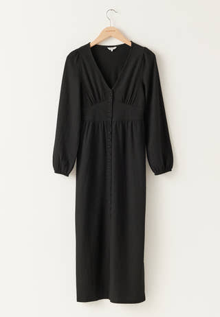 Structure Button Midi Dress